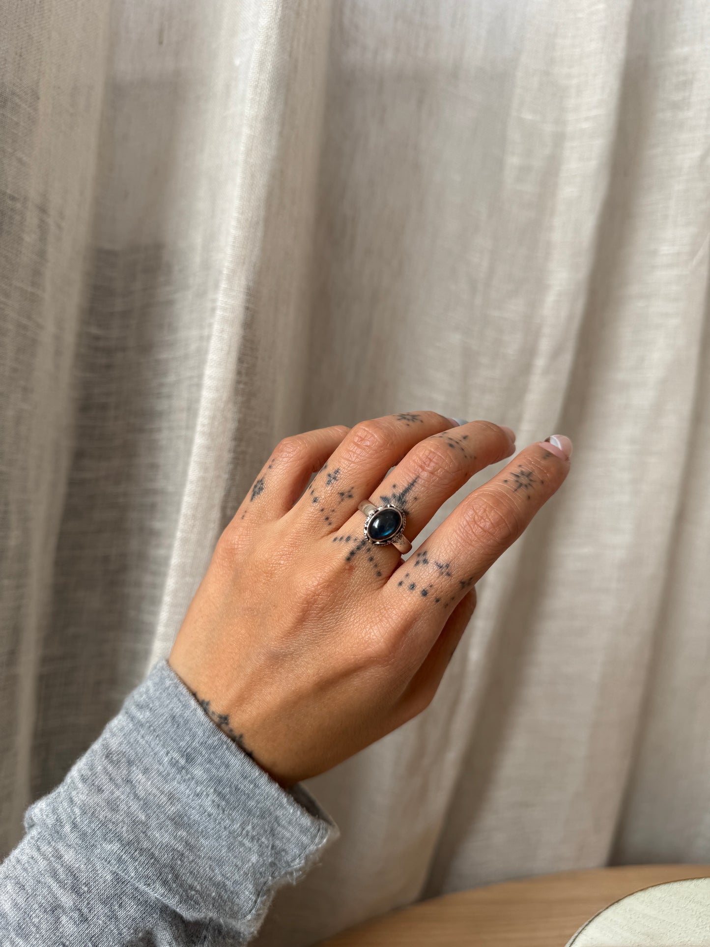 拉長石米米戒指Labradorite mimi Ring