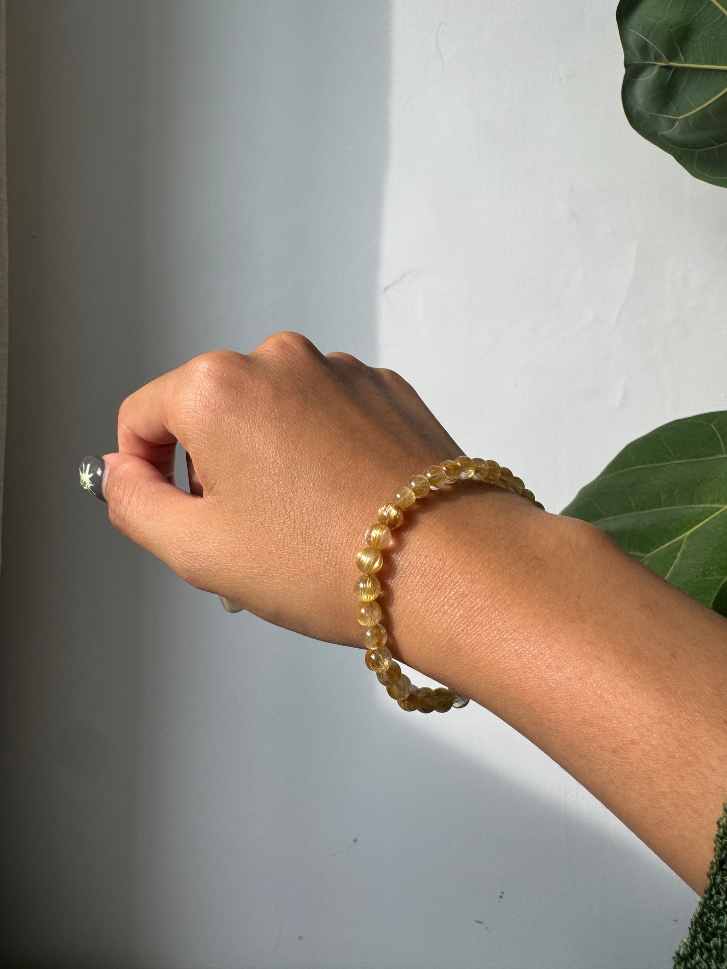 金髮晶手串5mm Rutilated Quartz Bracelet Bracelet 5mm #1