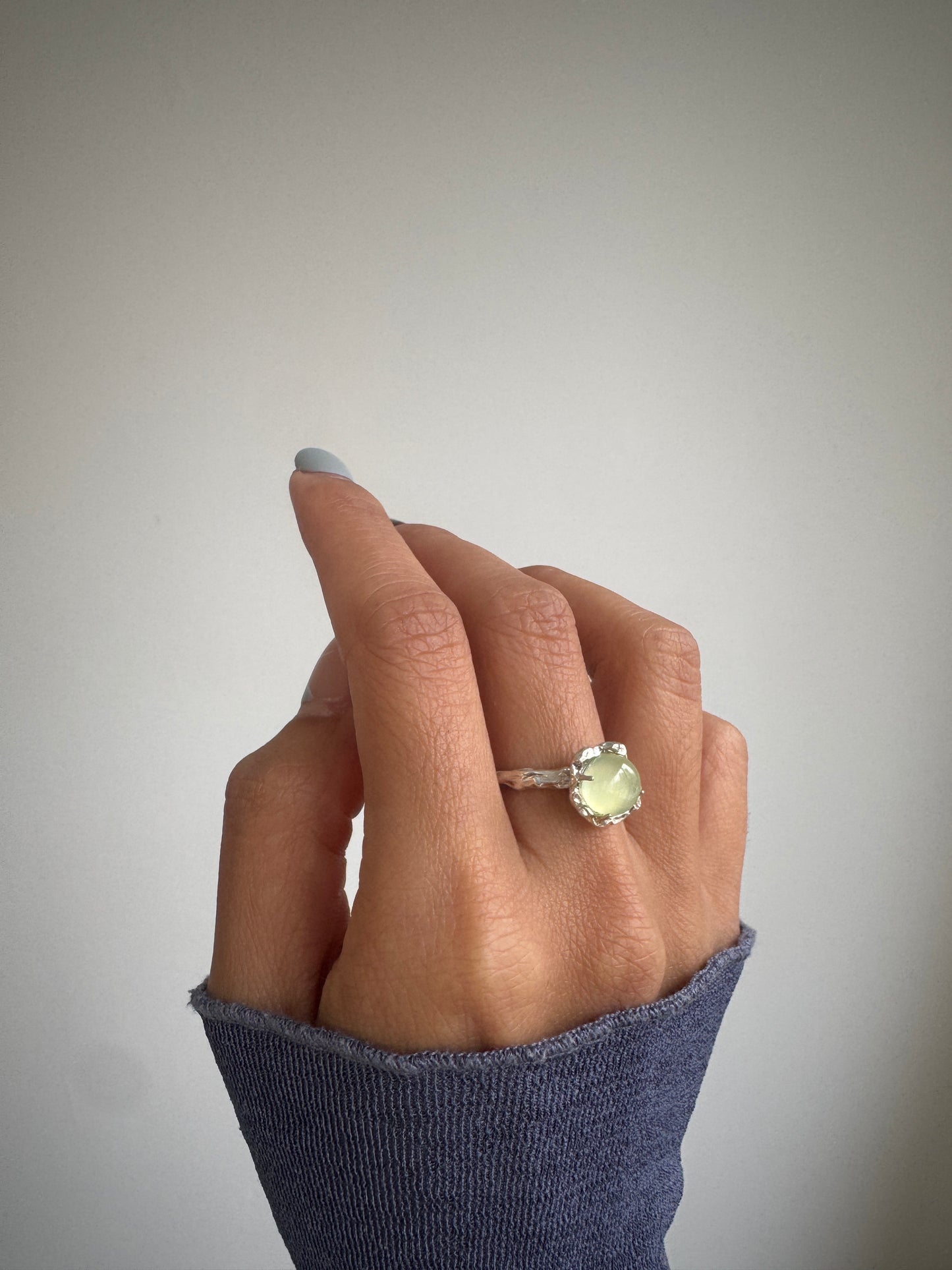 葡萄石戒指Prehnite Ring