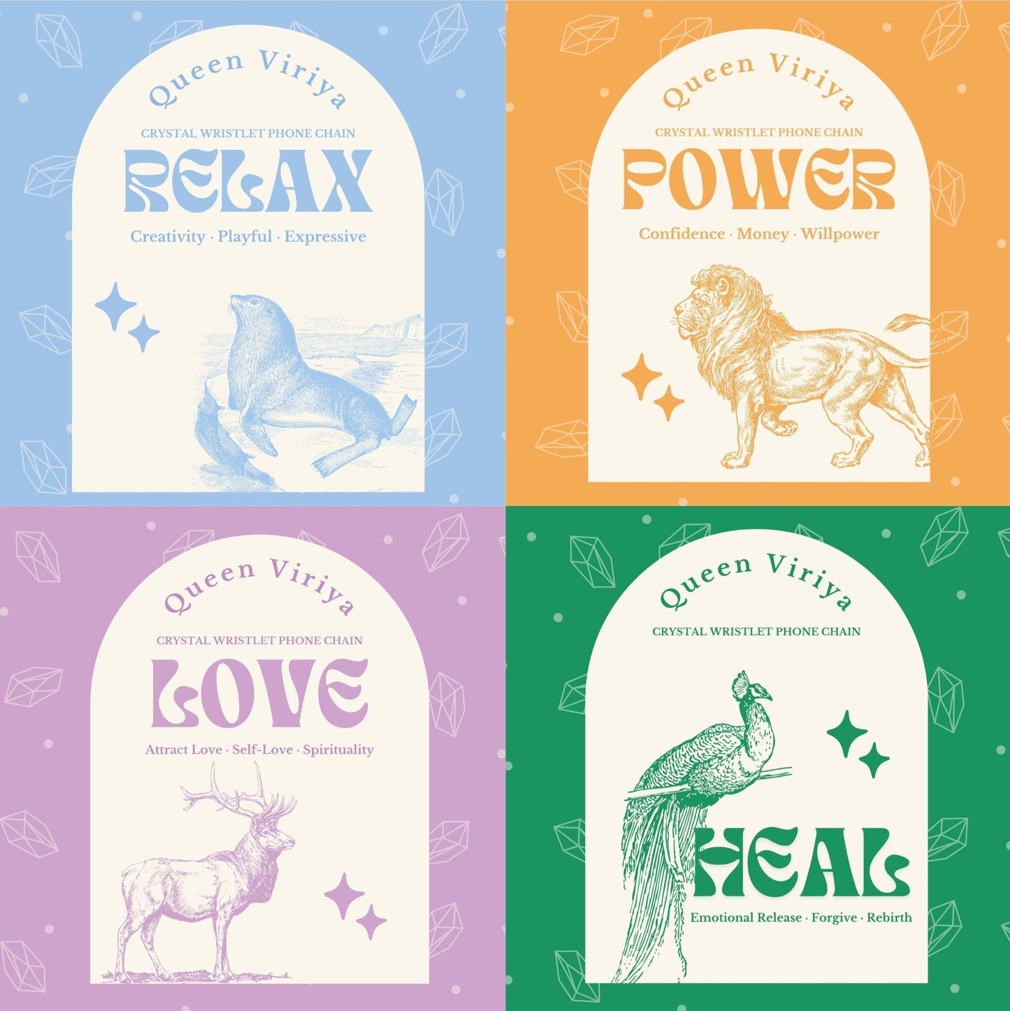 💚HEAL🦚水晶手腕手機繩