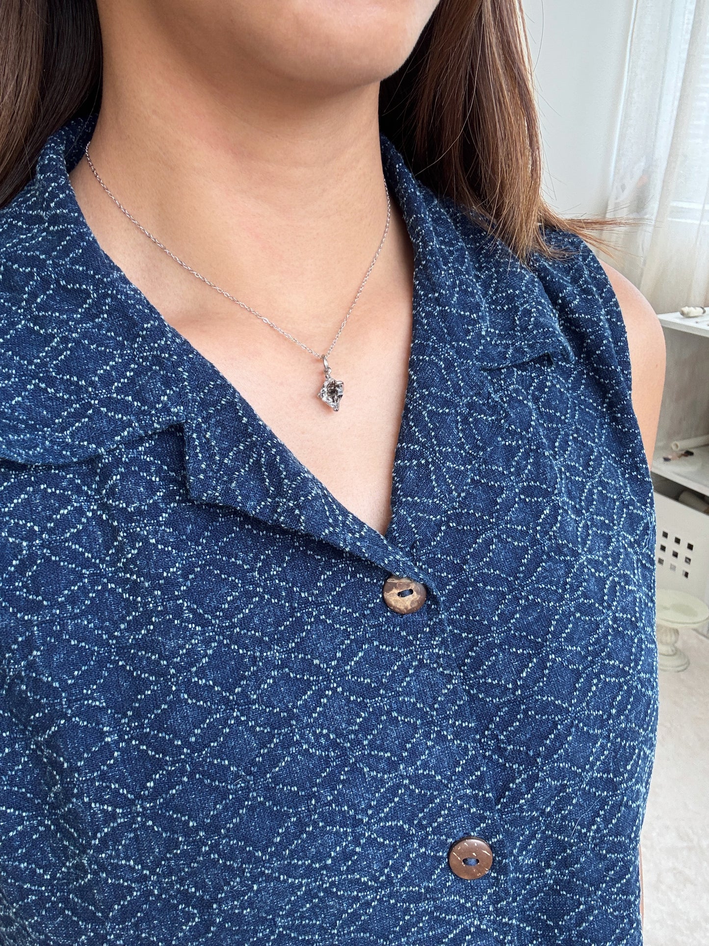 銀色閃靈鑽頸鏈(size M)
