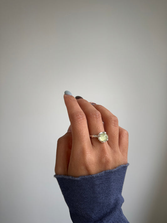 葡萄石戒指Prehnite Ring