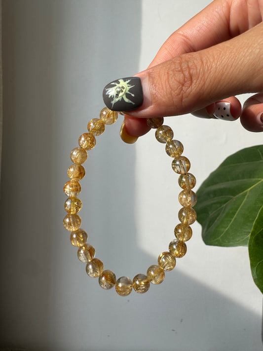 金髮晶手串6.5 mm Rutilated Quartz Bracelet Bracelet 6.5mm #2