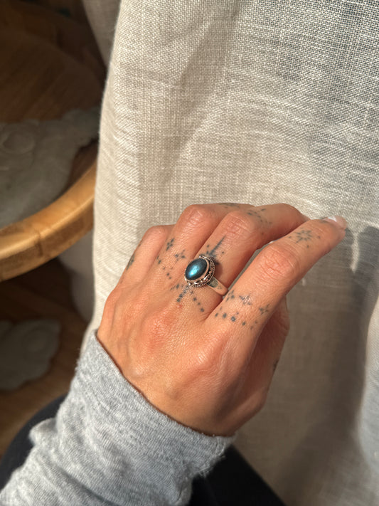 拉長石米米戒指Labradorite mimi Ring