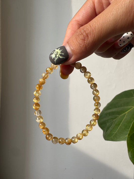 金髮晶手串5mm Rutilated Quartz Bracelet Bracelet 5mm #1