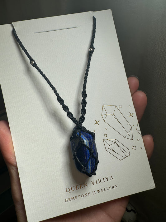 青金石編織頸鏈Lapis Lazuli Macrame Necklace