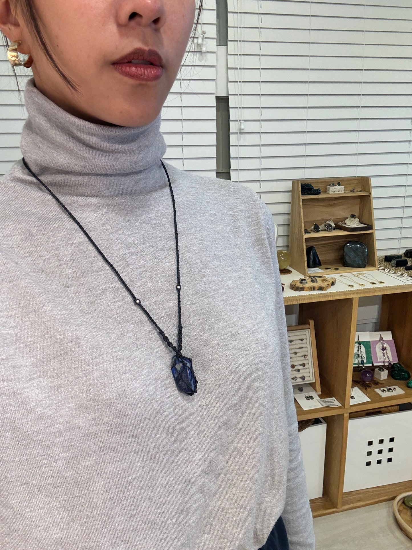 青金石編織頸鏈Lapis Lazuli Macrame Necklace