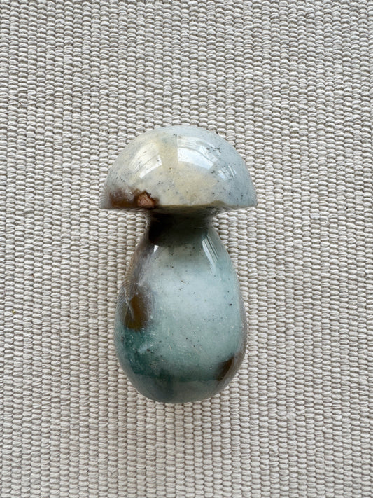 海洋碧玉粉藍大磨菇Ocean Jasper Big Mushroom in Blue