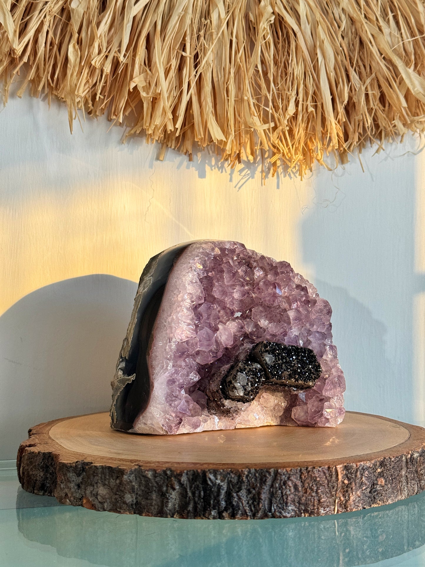 紫晶方解石共生礦標 Amethyst With Calcite Specimen