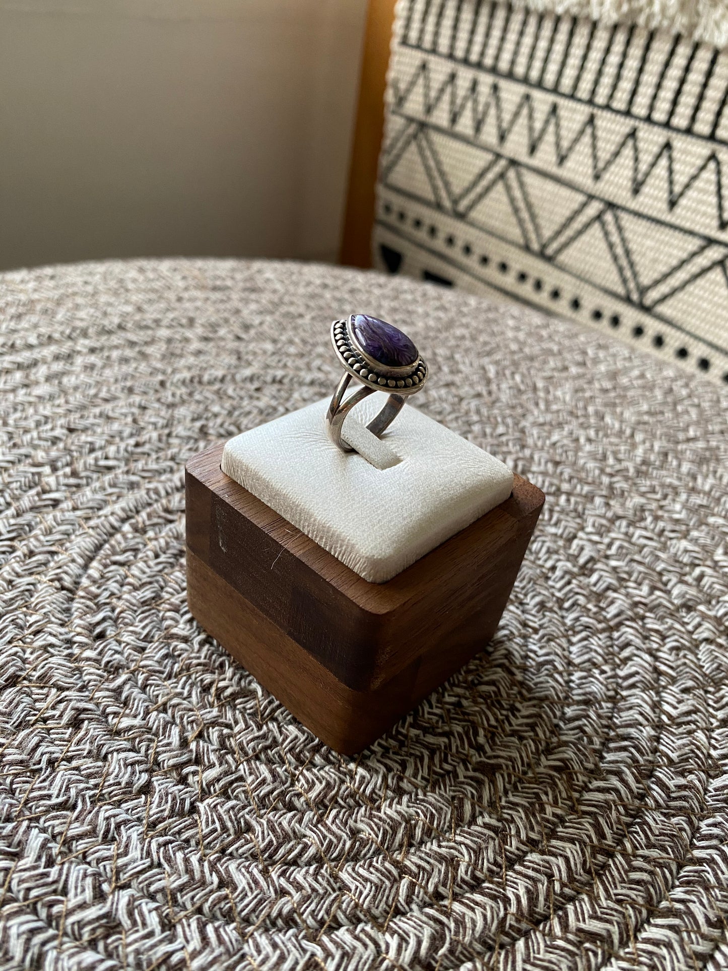 紫龍晶水滴戒指 Charoite Raindrop Ring